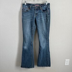 Unionbay Flare Leg Jeans Junior's 9 Low Rise Medium Wash Vintage Y2K Stretch